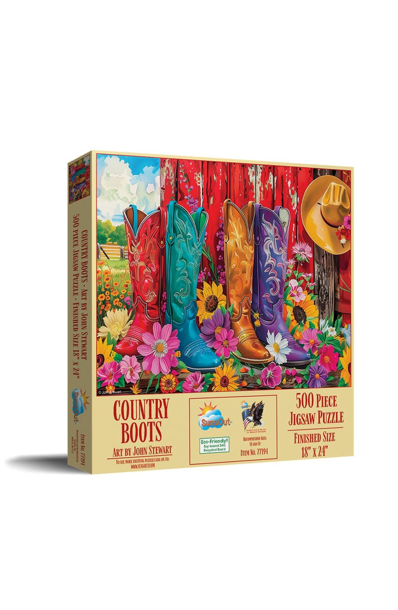 Sunsout Country Boots 500 piece Jigsaw Puzzle for Adults, Main, color,