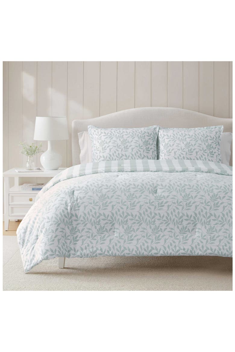 Copper Vines Reversible Cotton Duvet Set, Alternate, color, WHITE/ WINTER BLUE