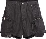 Rick Owens DRKSHDW Bauhaus Frayed Denim Shorts