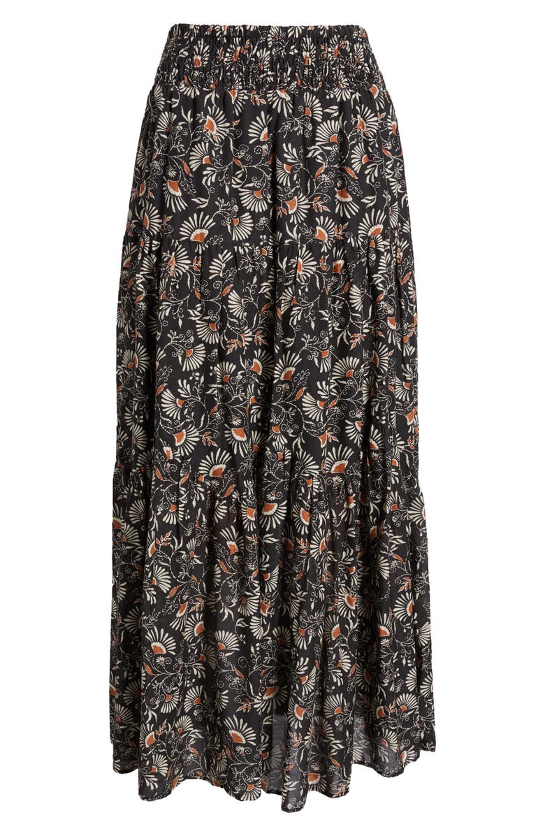 Rails Peony Floral Tiered Cotton Maxi Skirt, Alternate, color, 