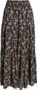 Rails Peony Floral Tiered Cotton Maxi Skirt