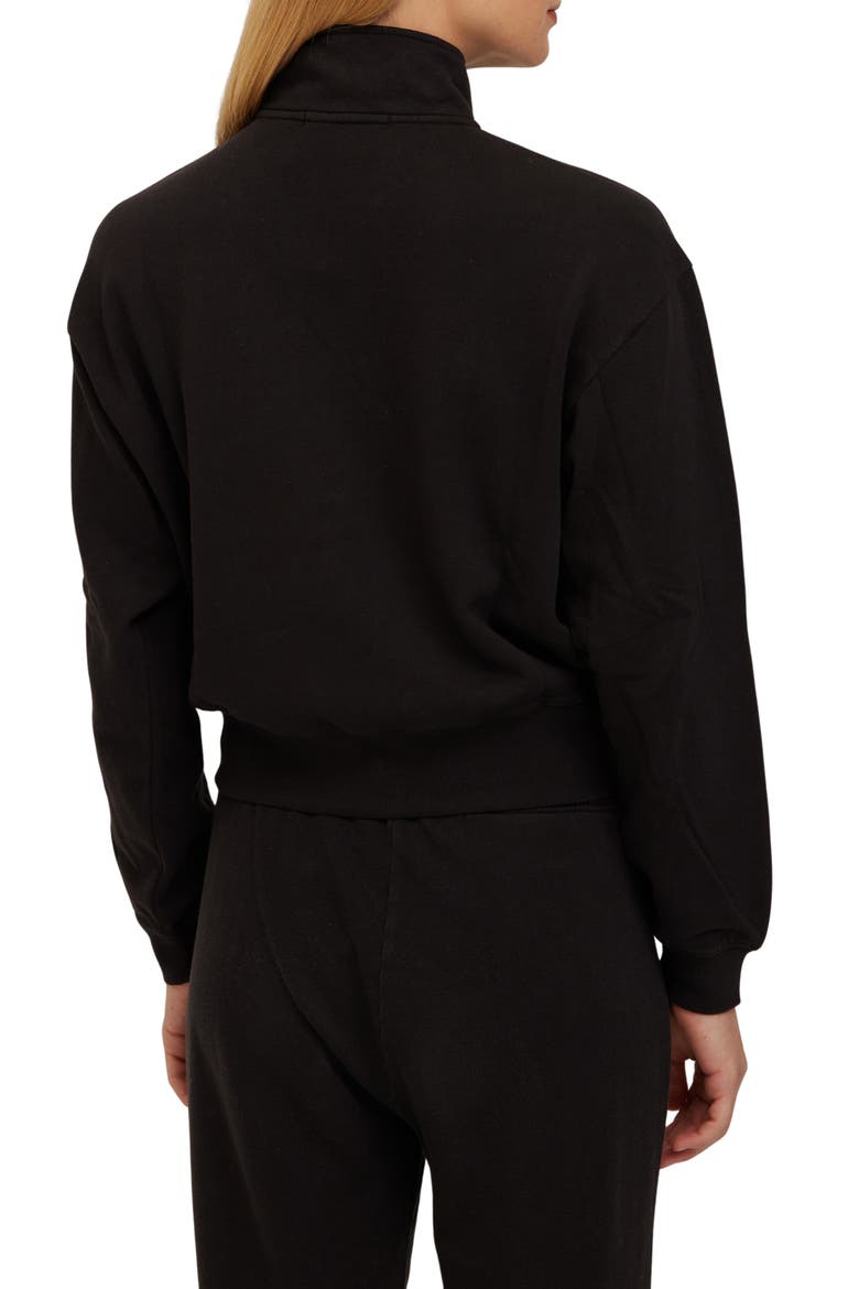 Studio Quarter Zip Pullover, Alternate, color, BLACK