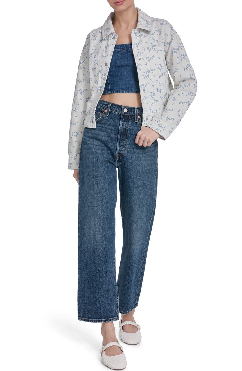 Levi's Floral Print Shirt Jacket, Alternate, color, White Blue Ditsy Floral