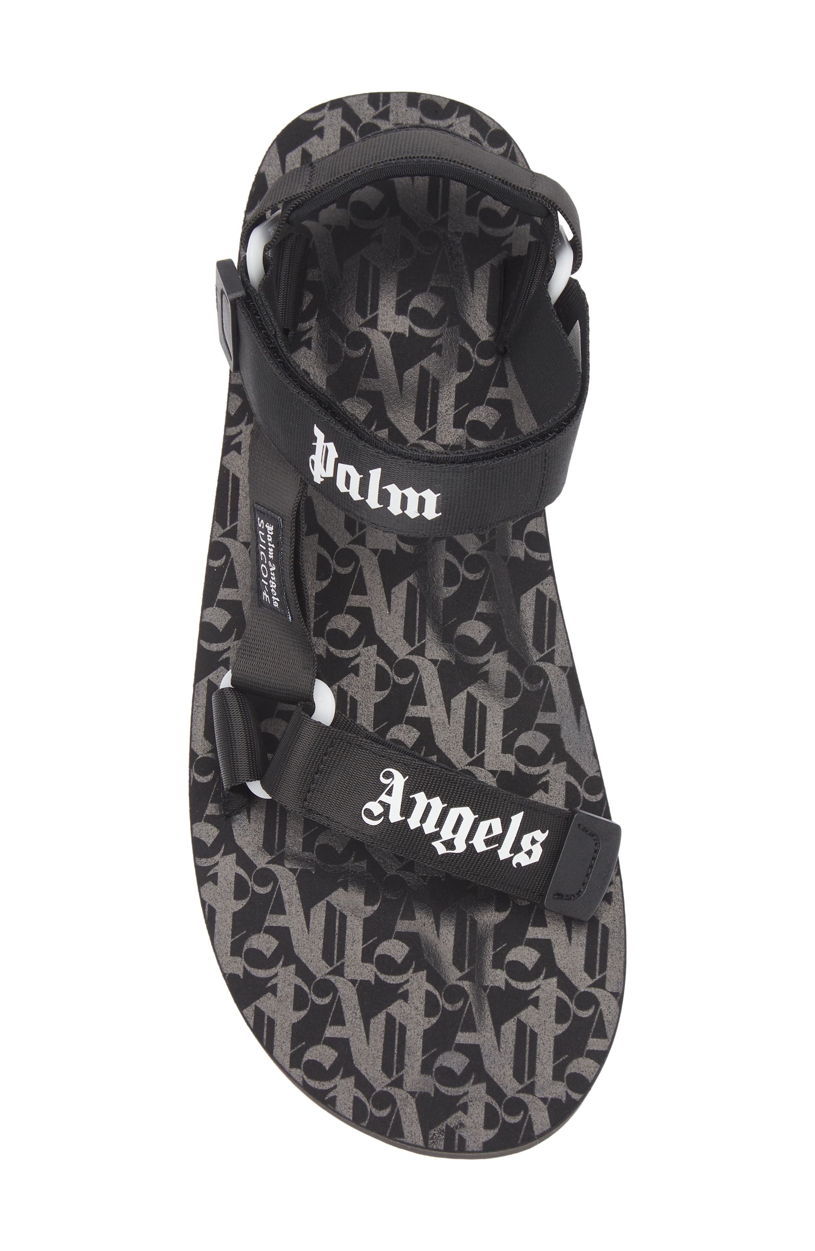 Palm Angels Logo Sandal, Alternate, color, Black/White