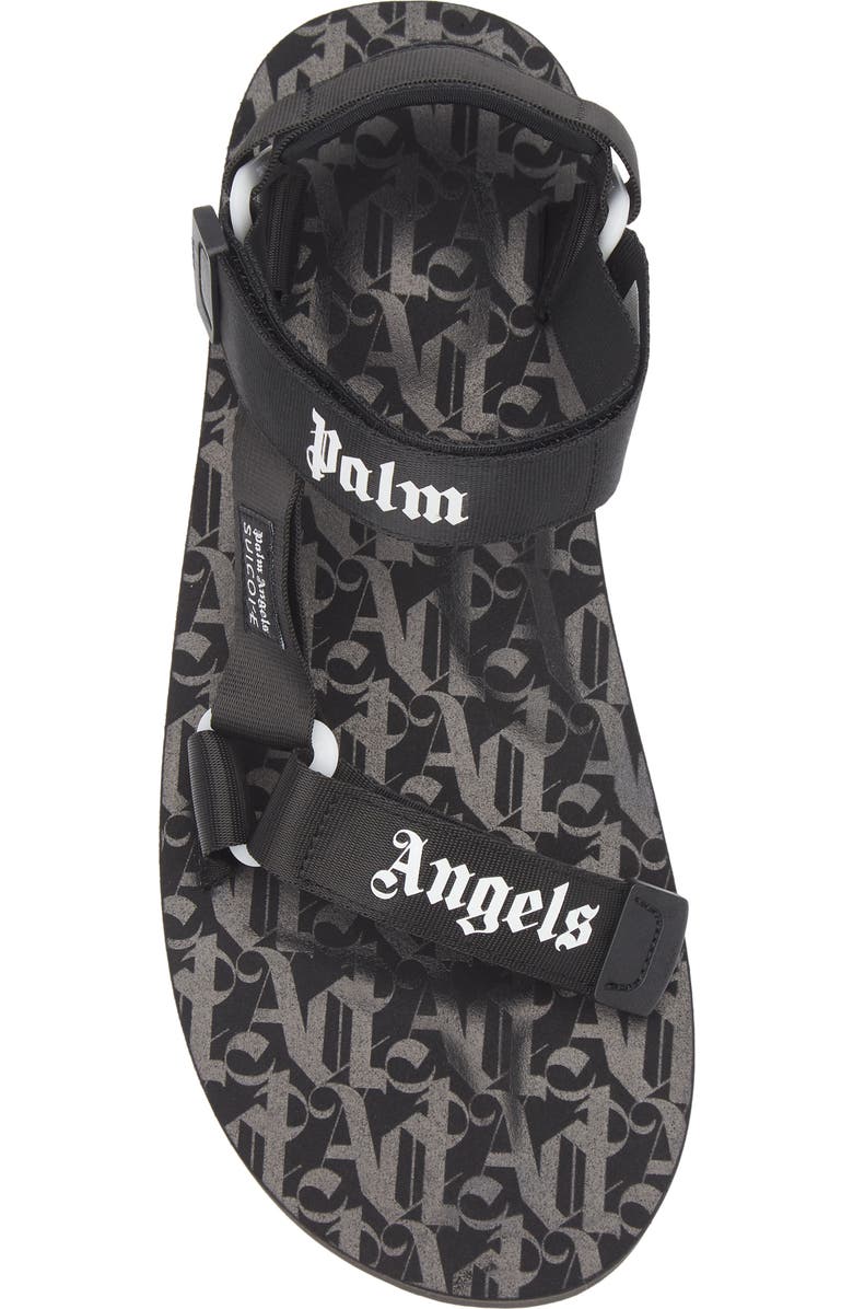 Palm Angels Logo Sandal, Alternate, color, Black/White