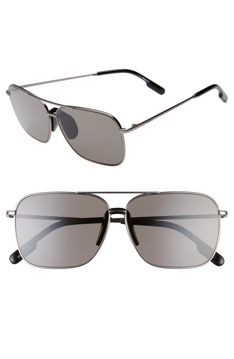 KENZO 60mm International Fit Aviator Sunglasses, Main, color, 