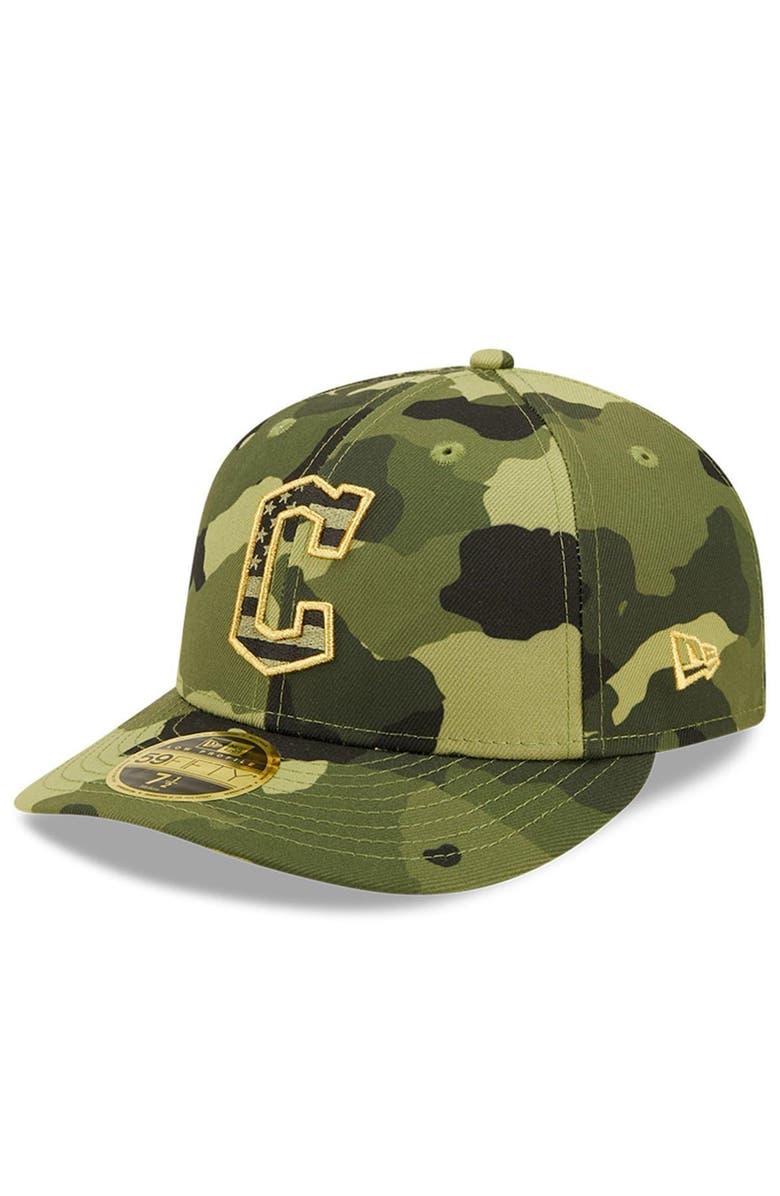 New Era Men's New Era Camo Cleveland Guardians 2022 Armed Forces Day On-Field Low Profile 59FIFTY, Alternate, color,