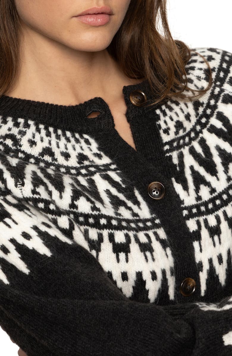 Sanctuary Fair Isle Crewneck Cardigan, Alternate, color,