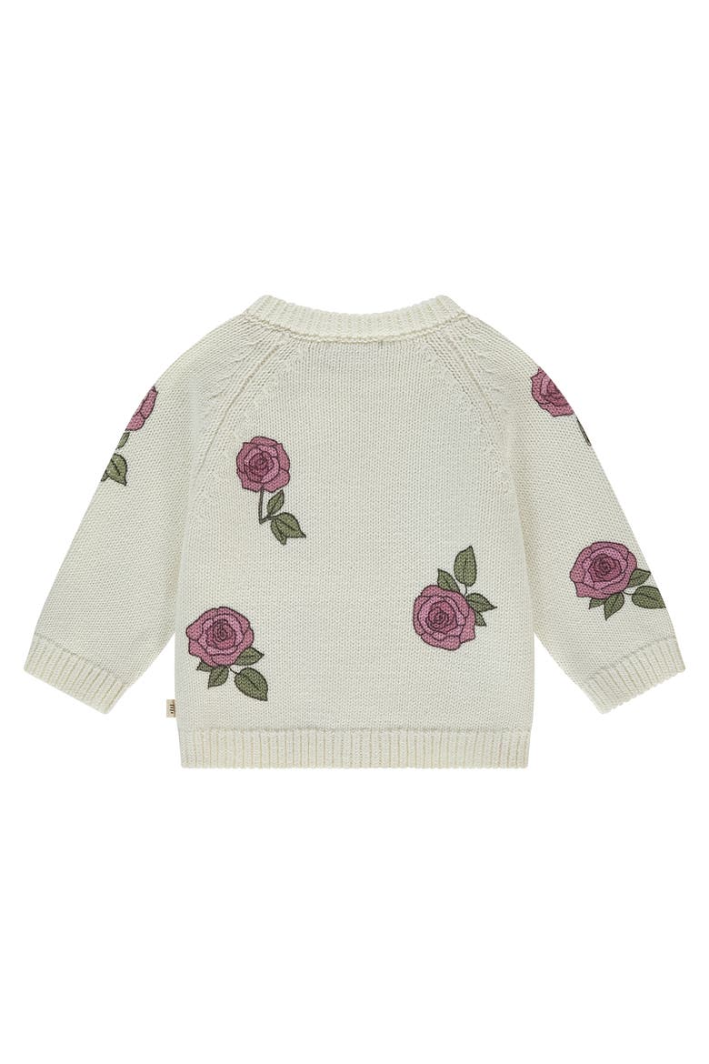 Floral Applique Cardigan, Alternate, color, Ecru