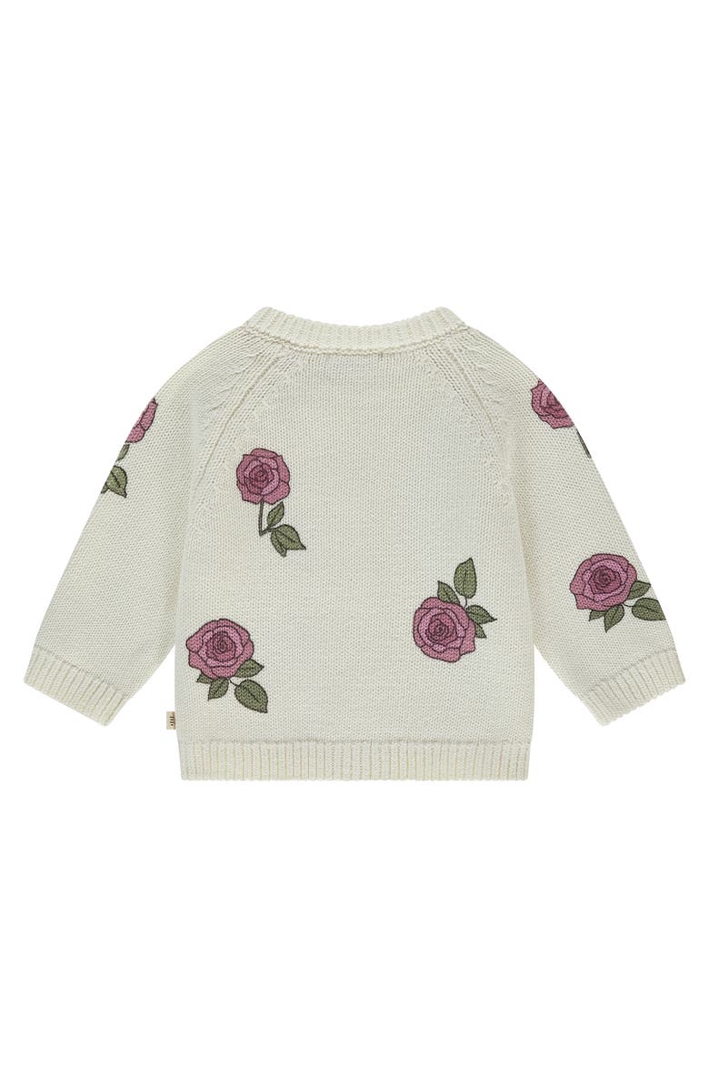 BABYFACE Floral Applique Cardigan, Alternate, color, Ecru