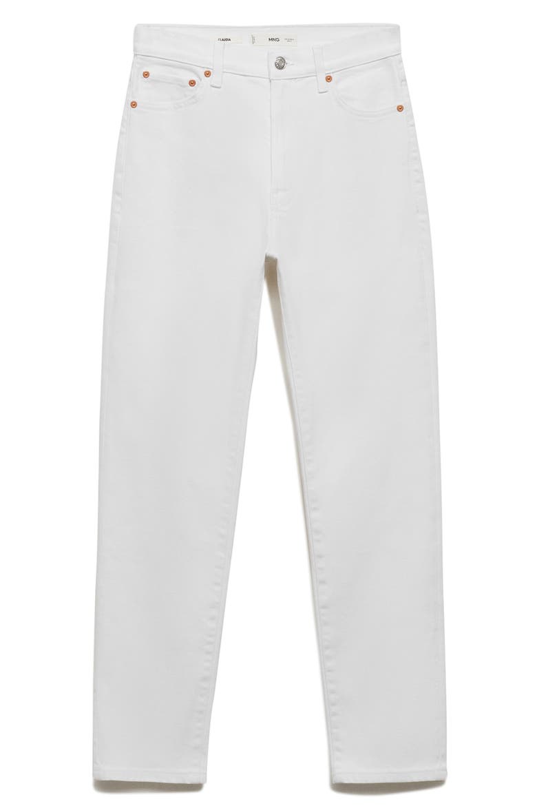 Claudia Waxed Crop Slim Fit Jeans, Alternate, color, WHITE