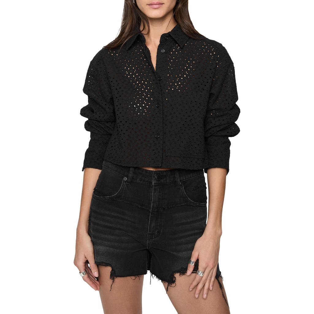Shop Rebecca Minkoff Juna Crop Cotton Eyelet Button-up Shirt