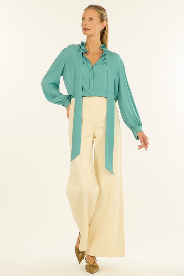 Maribelle Blouse, Alternate, color, Cyan Green