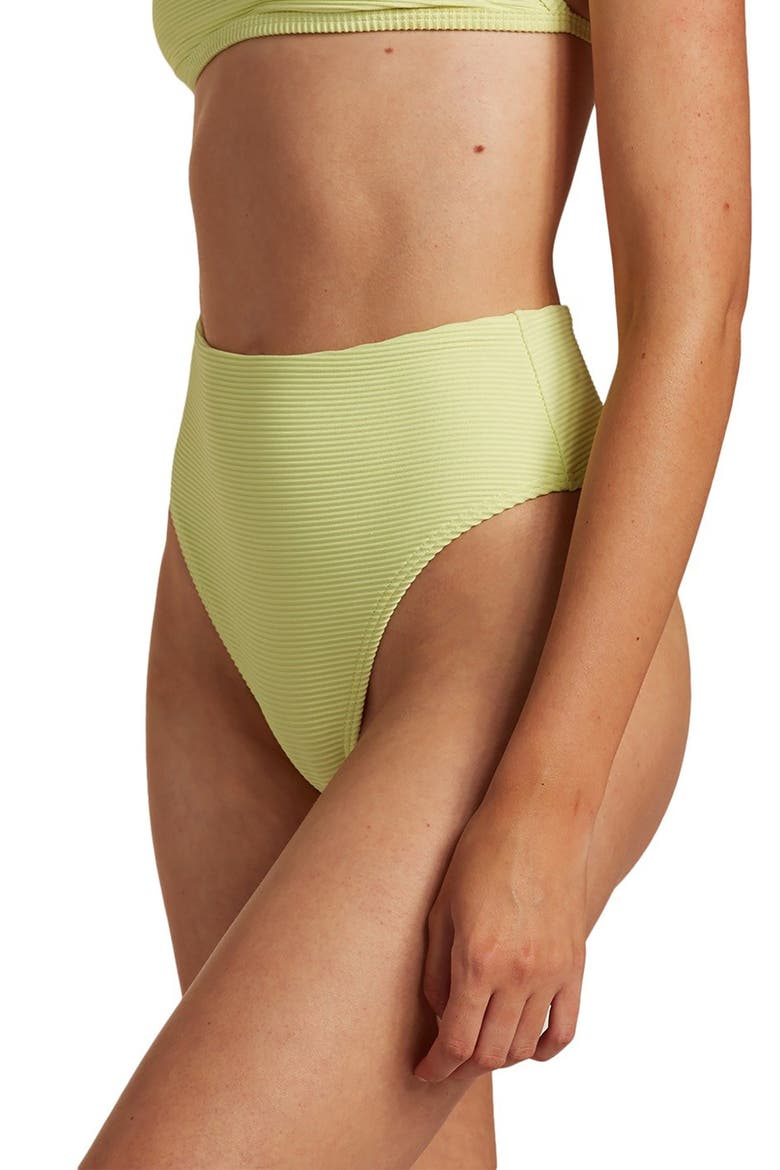 Tanlines Maui High Waist Bikini Bottoms, Alternate, color, SHADOW LIME