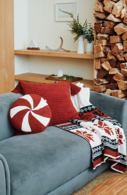 Barefoot Dreams Cozychic® Peppermint Accent Pillow In Burgundy