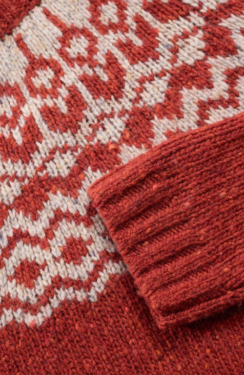Seasalt Cornwall Port Kinnis Fair Isle Merino Wool Blend Crewneck Sweater In Brown