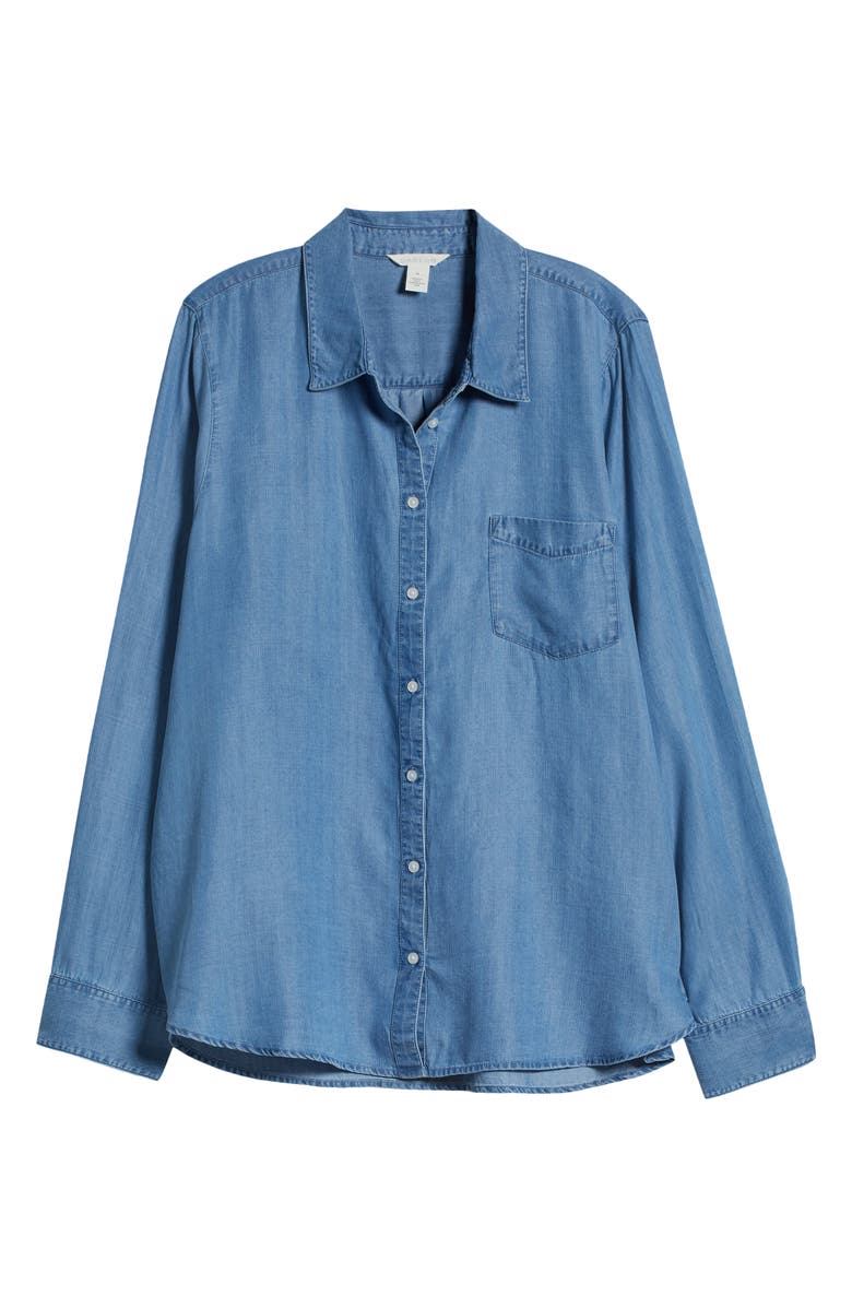 Caslon<sup>®</sup> Chambray Button-Up Shirt, Alternate, color, Medium Wash