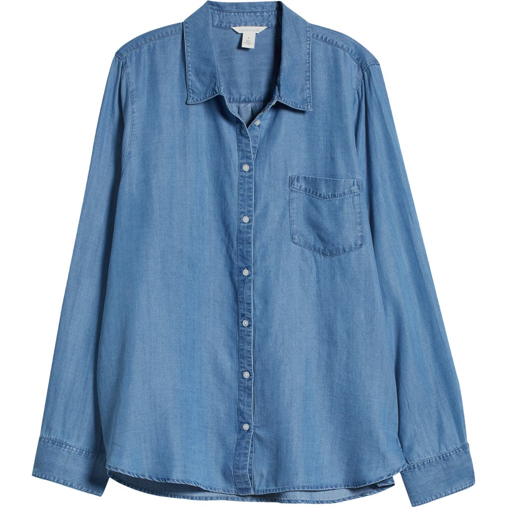 CASLONR CASLON(R) CHAMBRAY BUTTON-UP SHIRT