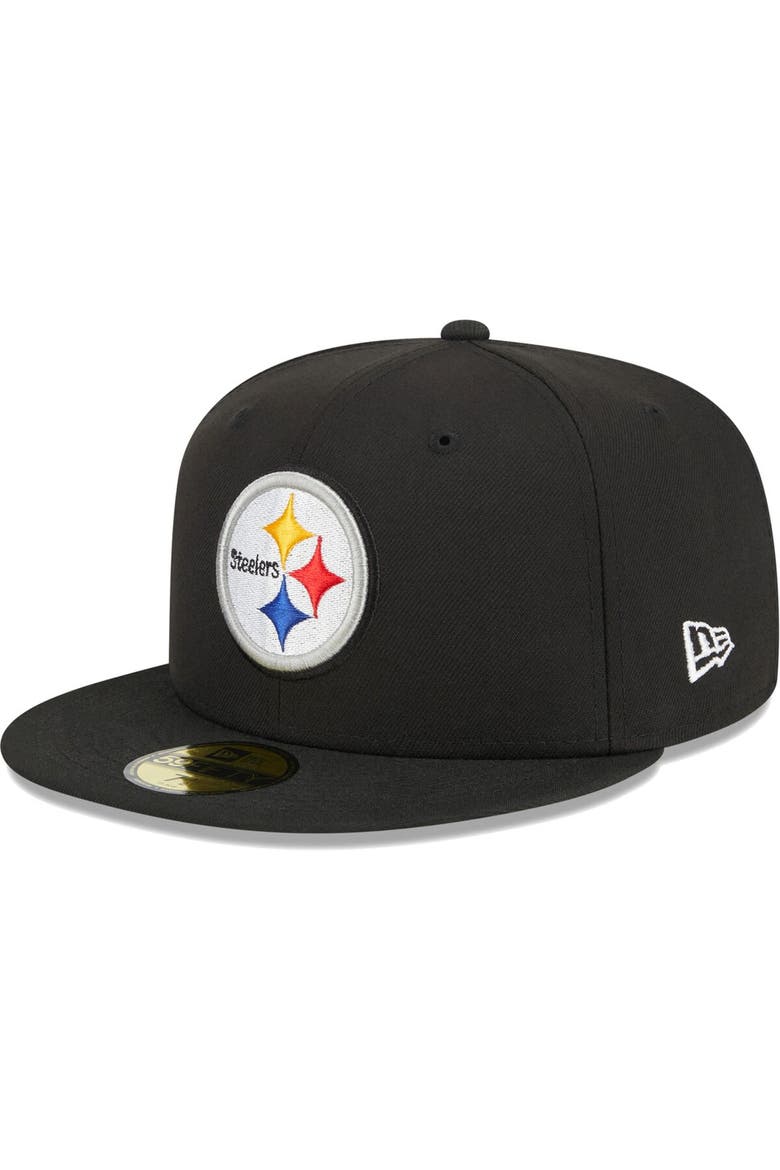 Men's New Era Black Pittsburgh Steelers  Main 59FIFTY Fitted Hat, Main, color, Black