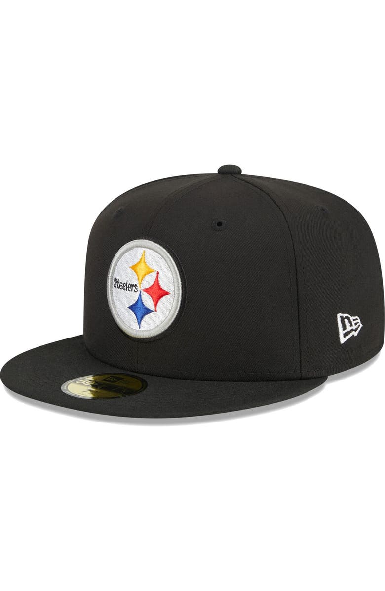 New Era Men's New Era Black Pittsburgh Steelers Main 59FIFTY Fitted Hat, Main, color, Black