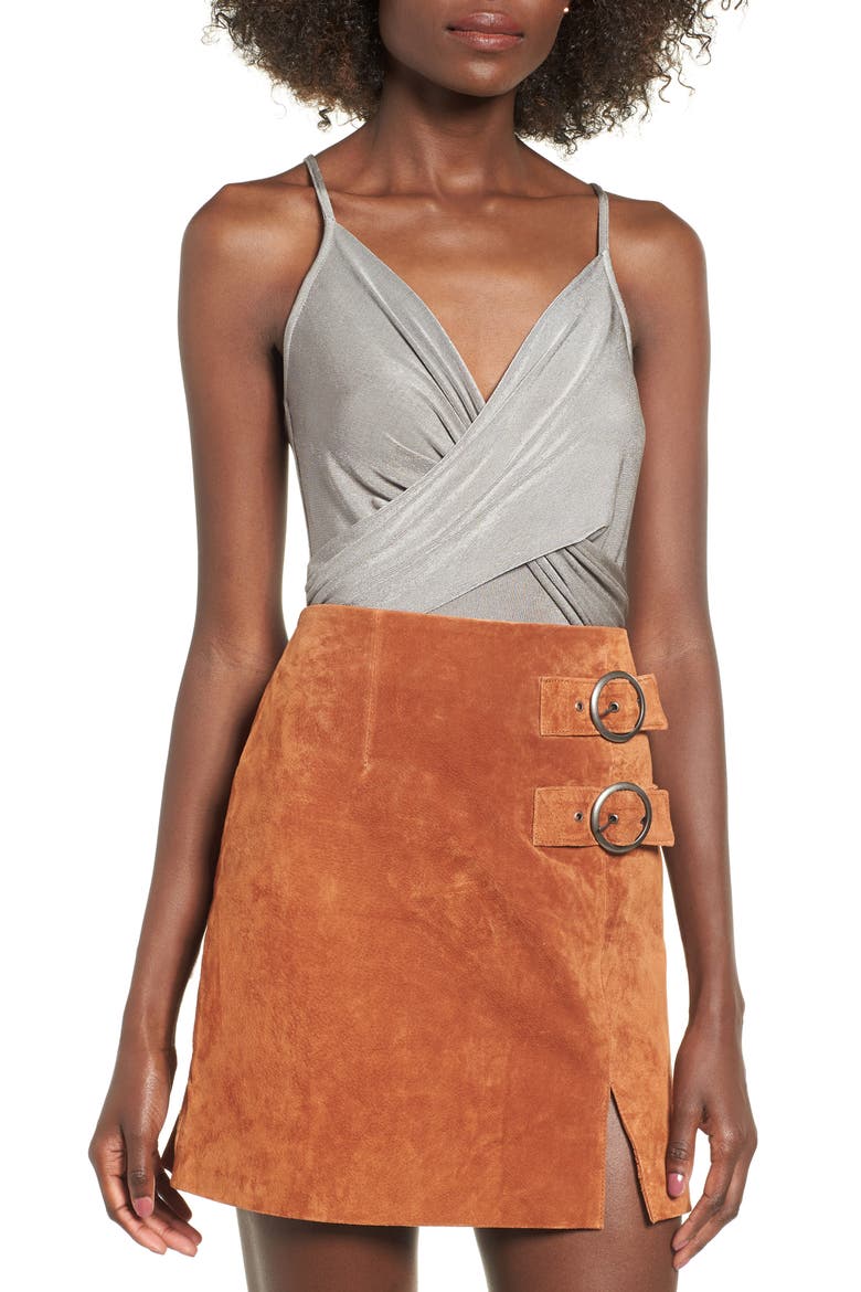 Twist Front Bodysuit, Main, color, ASPHALT