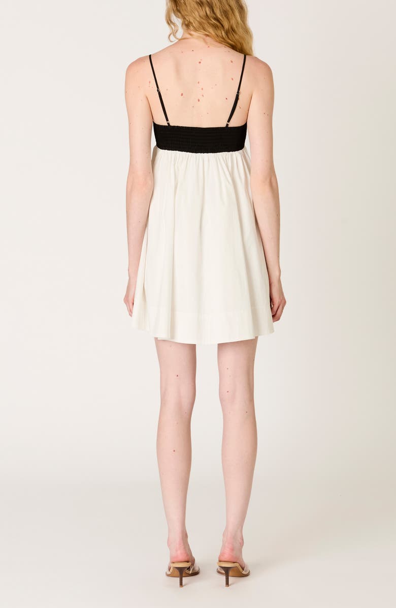 Nia Girasol Cotton Blend Babydoll Minidress, Alternate, color, Black/ White