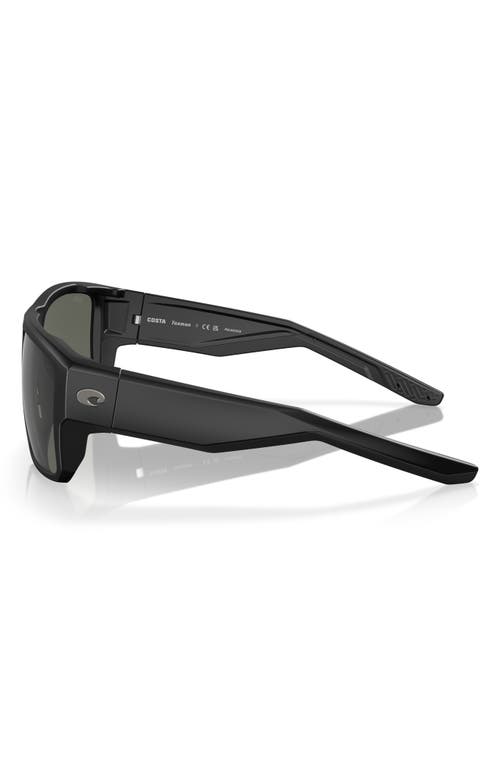Costa Del Mar 59mm Polarized Square Sunglasses In Matte Black/gray