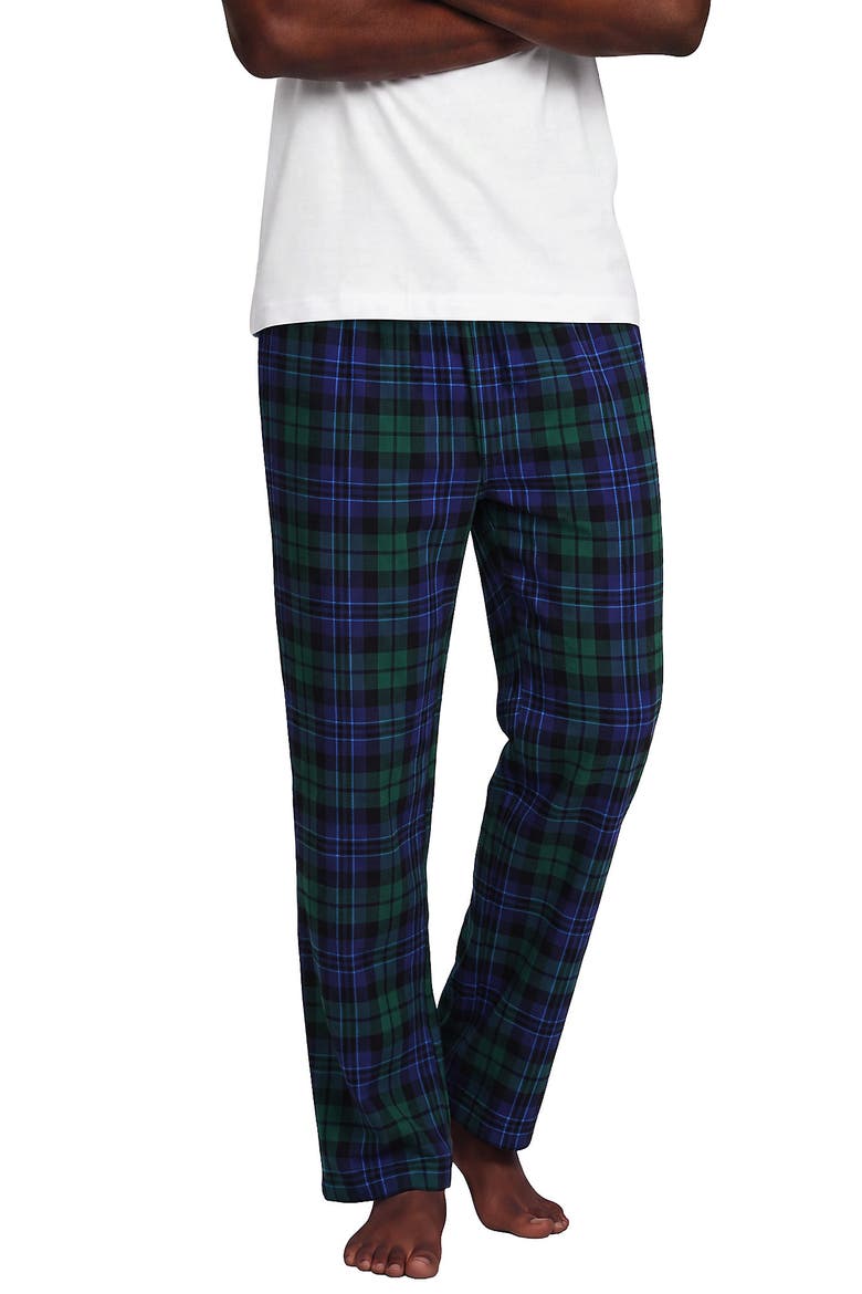 High Pile Fleece Lined Flannel Pajama Pants, Main, color, Liberty Blue/Pine Blackwatch
