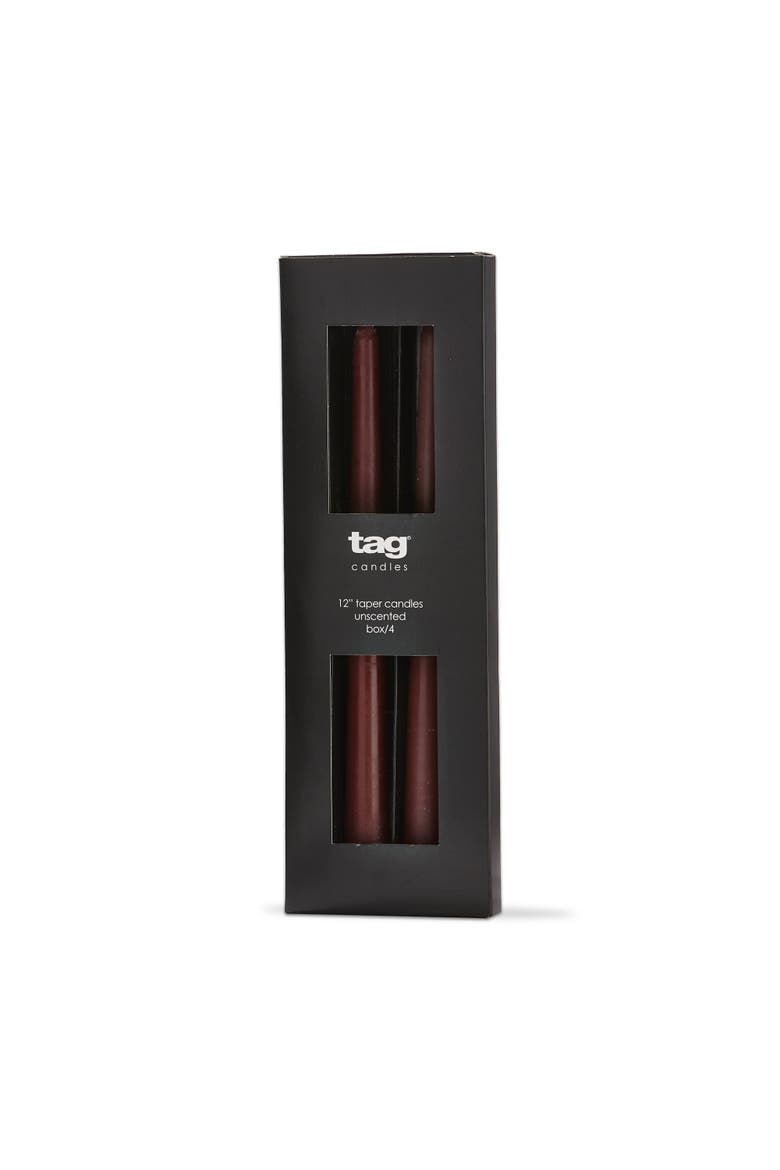 Color Studio Traditional Taper Candles Plum Purple Set of 4, Main, color, Purple