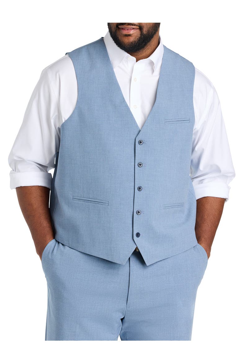 Big & Tall Micro Check Vest, Main, color, BLUE