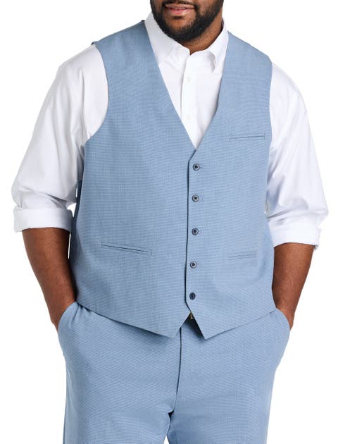 Big & Tall Micro Check Vest
