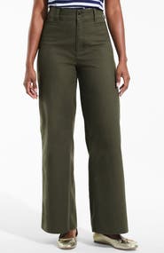 Lands' End Stretch Canvas High Rise Wide Leg Pants