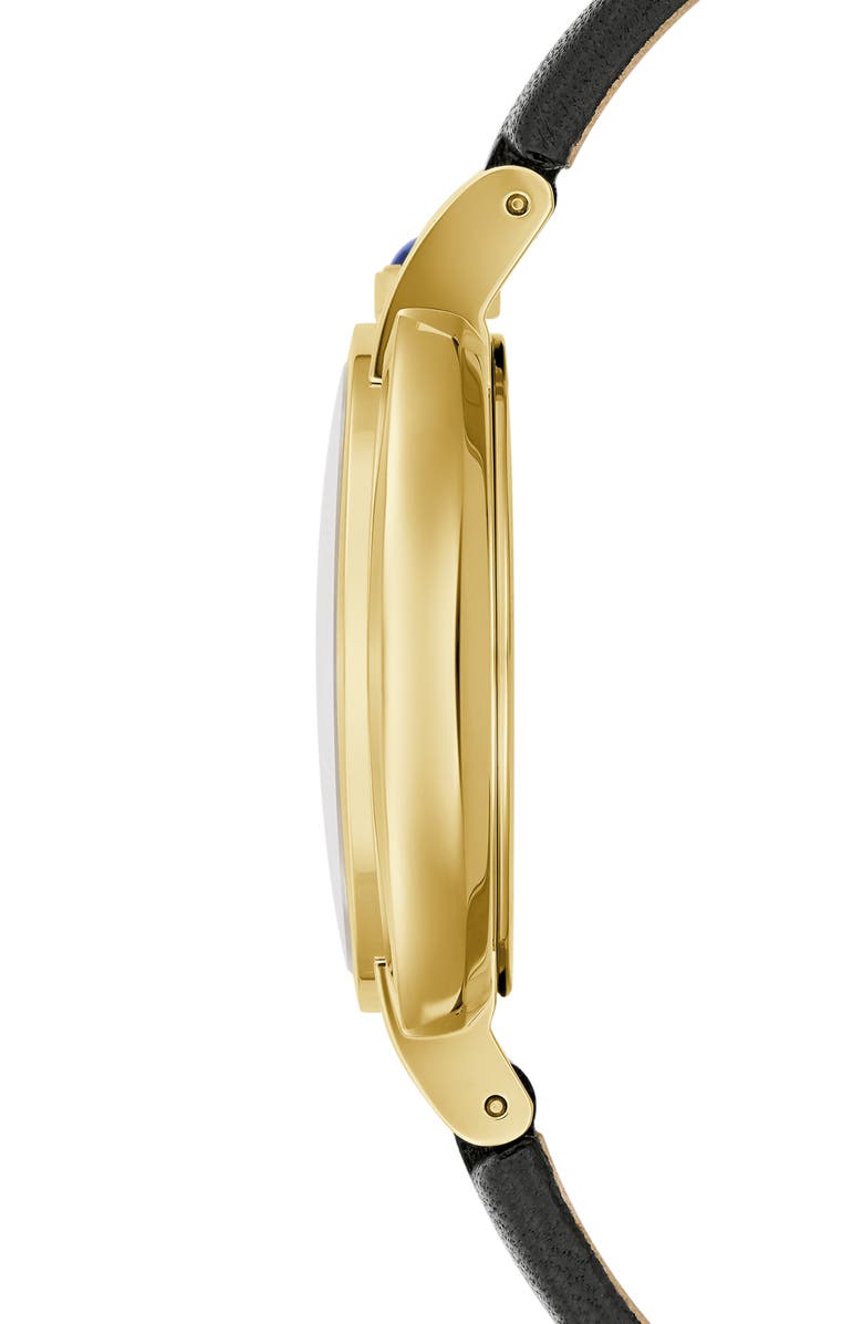 BULOVA Rubaiyat Ella Fitzgerald x Apollo Leather Strap Watch, 28.8mm, Alternate, color, Black