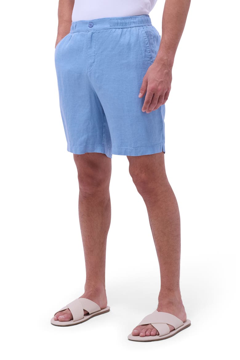 Trent Drawstring Linen Shorts, Main, color, AIR BLUE