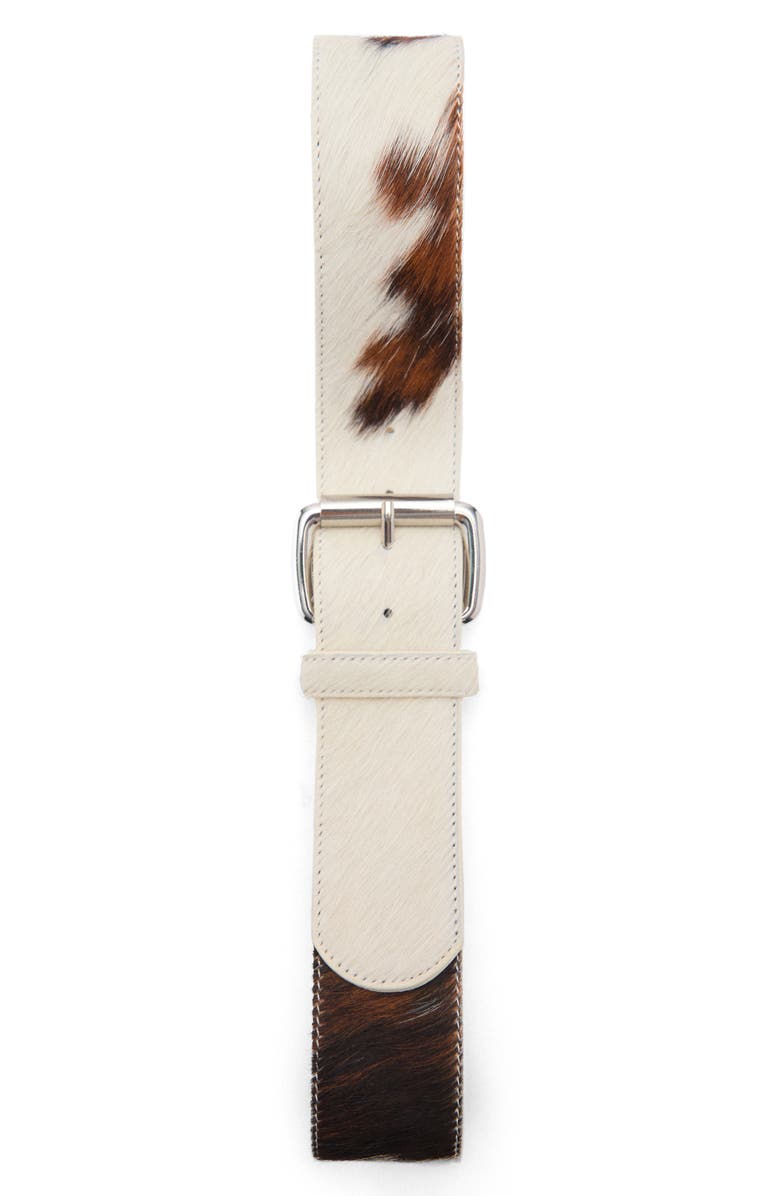 MANGO Bovine Print Genuine Calf Hair Belt, Alternate, color, 