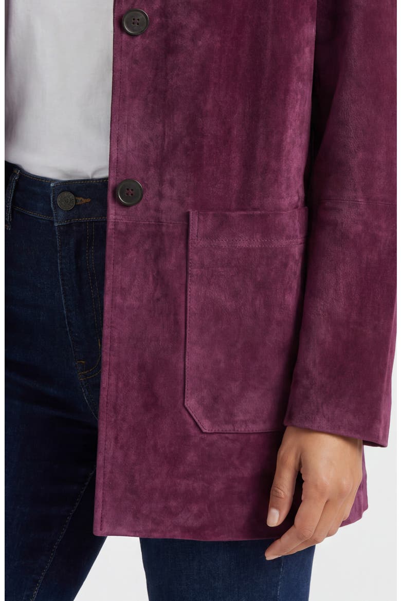 Patch Pocket Suede Jacket, Alternate, color, BORDEAUX