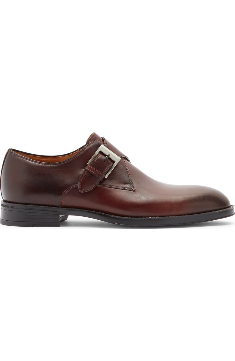 Magnanni Franklyn Monk Strap Shoe, Alternate, color, Mid Brown