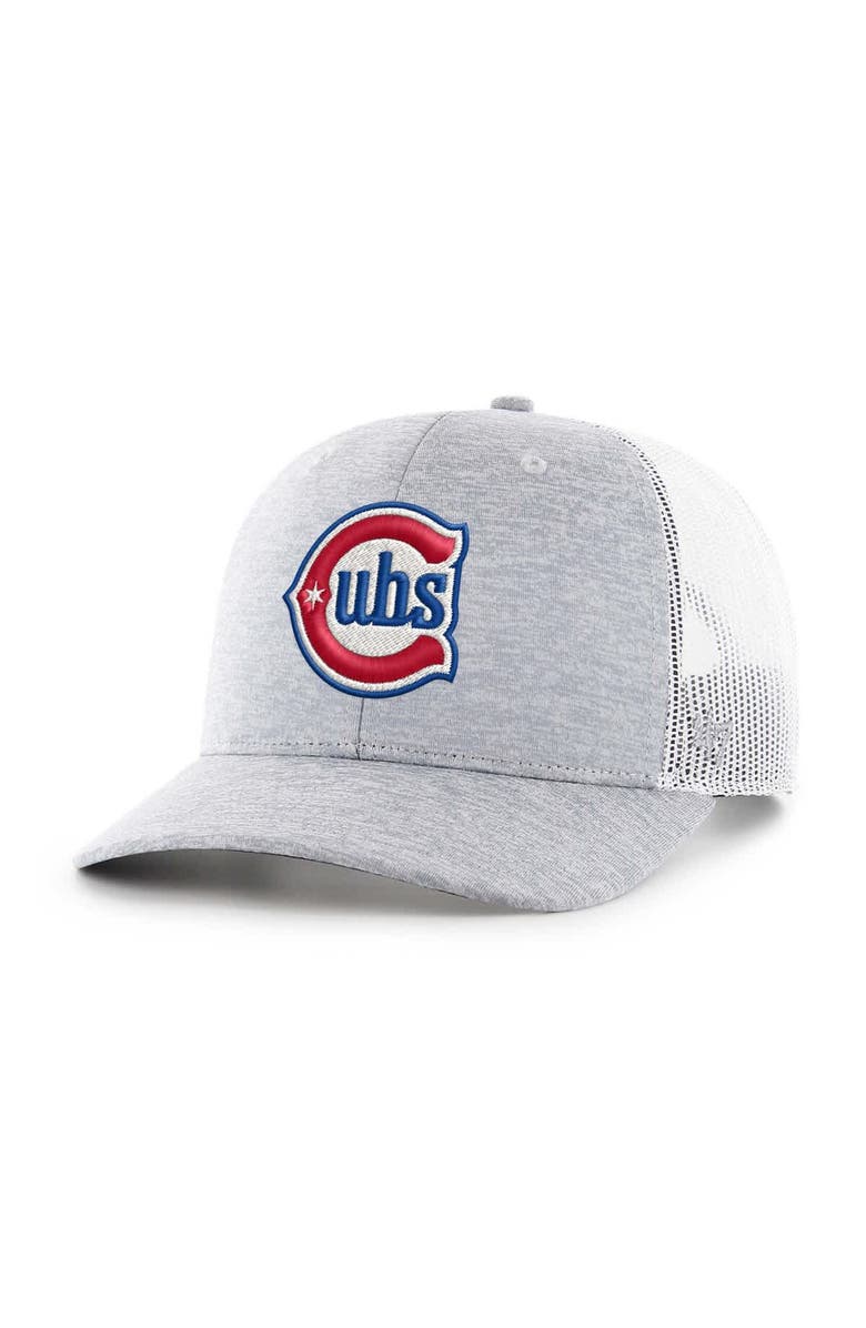 '47 Men's '47 Gray Chicago Cubs Blues Trucker Adjustable Hat, Main, color,