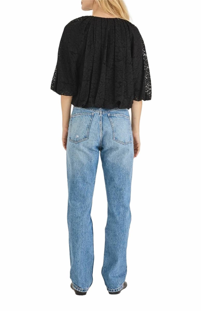 Rebecca Taylor Idun Lace Top, Alternate, color, Black