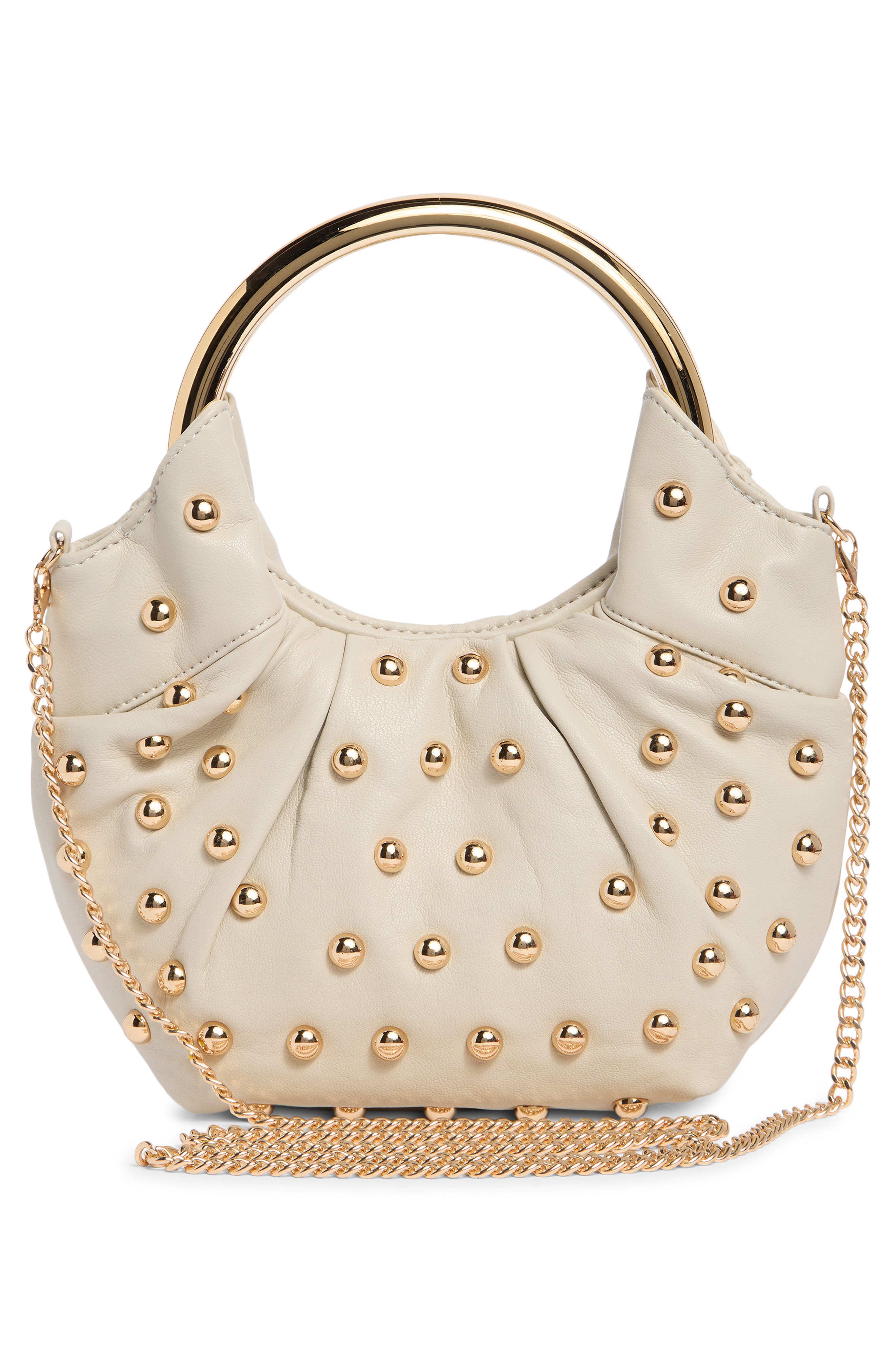 Dolce Vita Becca Stud Shoulder Bag, Alternate, color, Cream