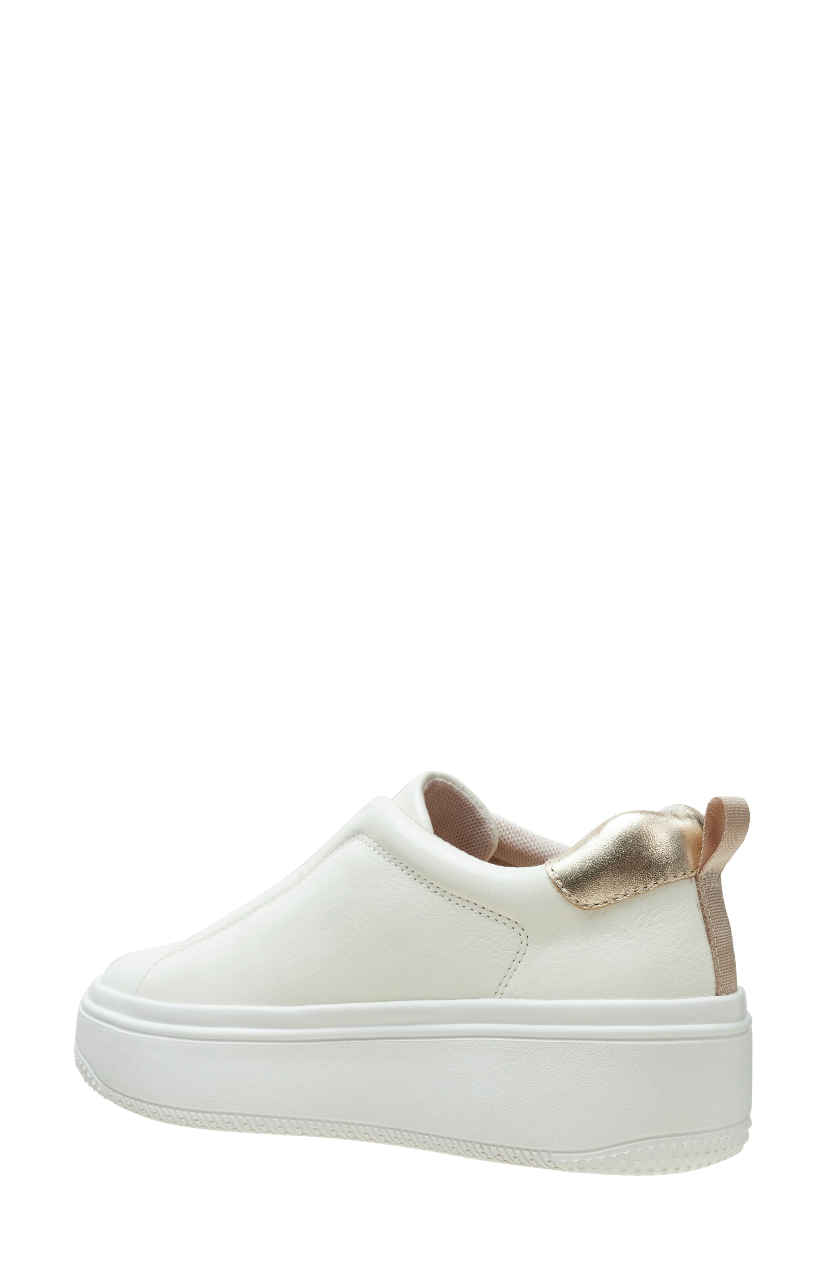 Linea Paolo Golde Platform Sneaker, Alternate, color, White/ Gold