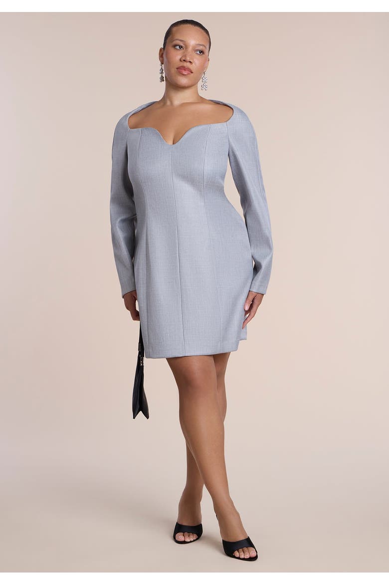 Sweetheart Neck Mini Dress, Main, color, DARK GREY