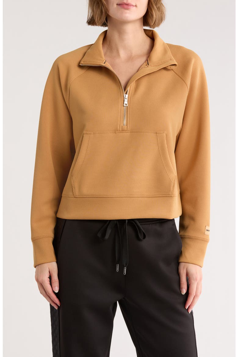 Highline Ribbed Half-Zip Pullover, Main, color, WHISKEY