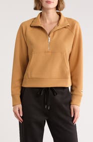 DKNY Highline Ribbed Half-Zip Pullover
