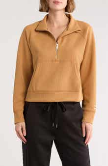 DKNY Highline Ribbed Half-Zip Pullover