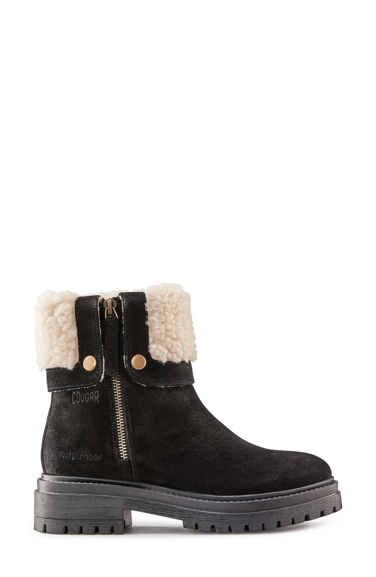 Cougar Vigo Faux Shearling Cuff Waterproof Boot, Alternate, color, 