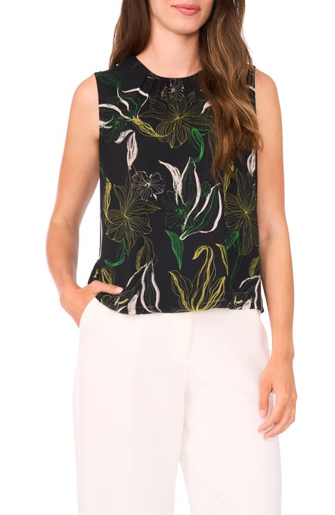 Gathered Neck Sleeveless Shell