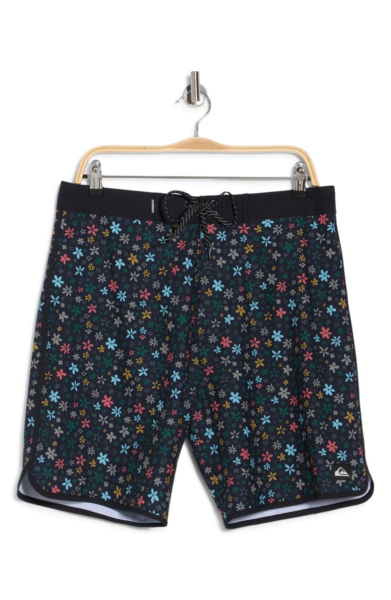 Quiksilver Surfsilk Scallop Ditsy Board Shorts, Main, color, 