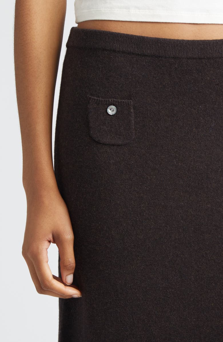 Sandy Liang Myos Wool & Cashmere Sweater Skirt, Alternate, color, Brown