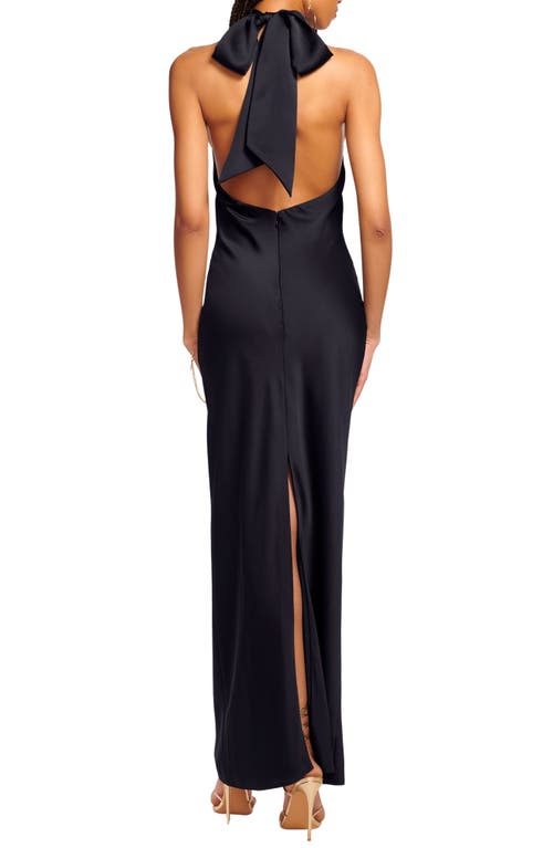 Ramy Brook Tatiana Halter Neck Satin Gown